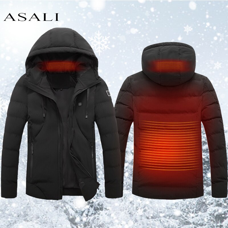 2022 가열 자 켓 패션 남자 코트 지능형 USB 전기 난방 열 따뜻한 옷 겨울 온수 조끼 플러스 S-5XL 크기